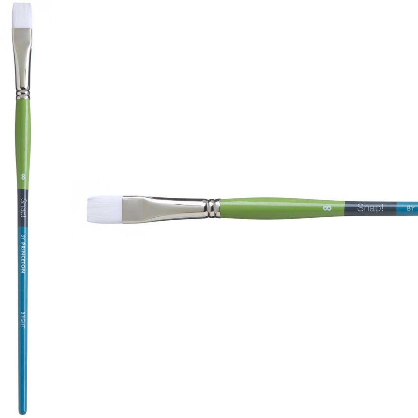 Princeton Snap! Series 9800 White Synthetic Brush - Bright, Long Handle, Size 8