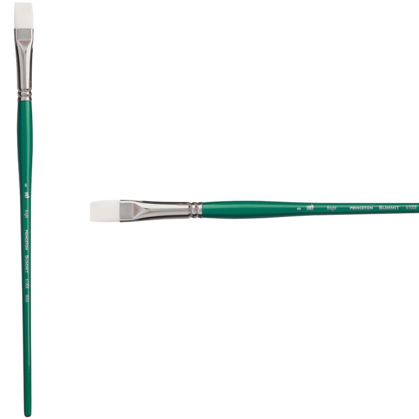 Princeton Summit Series 6100 Synthetic Brush - Bright, Long Handle, Size 8