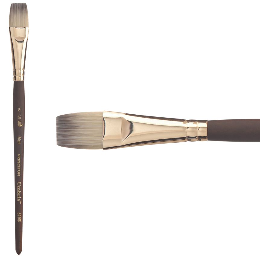Princeton Umbria Series 6250 Synthetic Brush - Bright, Short Handle, Size 8