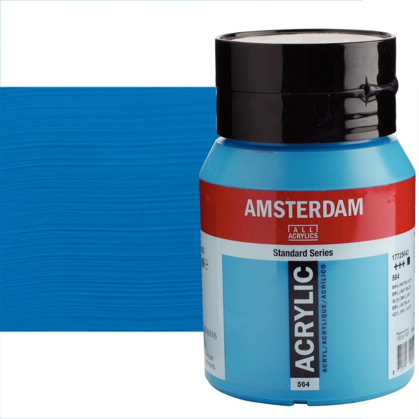 Amsterdam Standard Series Acrylic Paint - Brilliant Blue, 500ml Jar