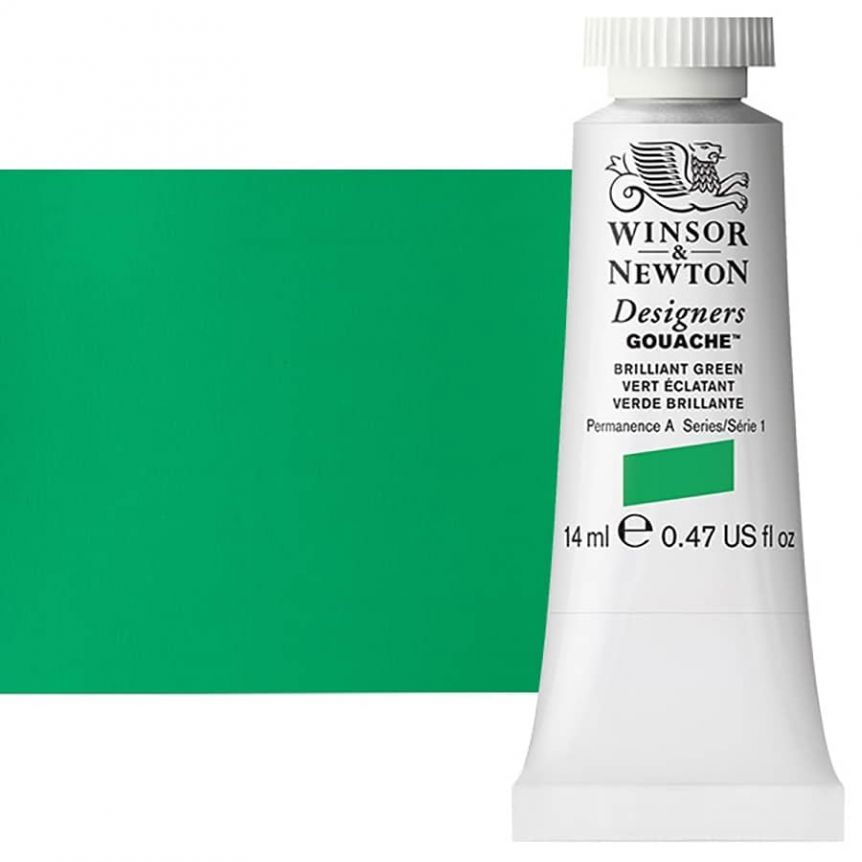 Winsor & Newton Designers Gouache 14ml Tube - Brilliant Green