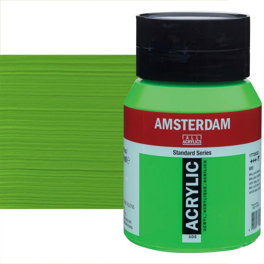Amsterdam Standard Series Acrylic Paint - Brilliant Green, 500ml Jar