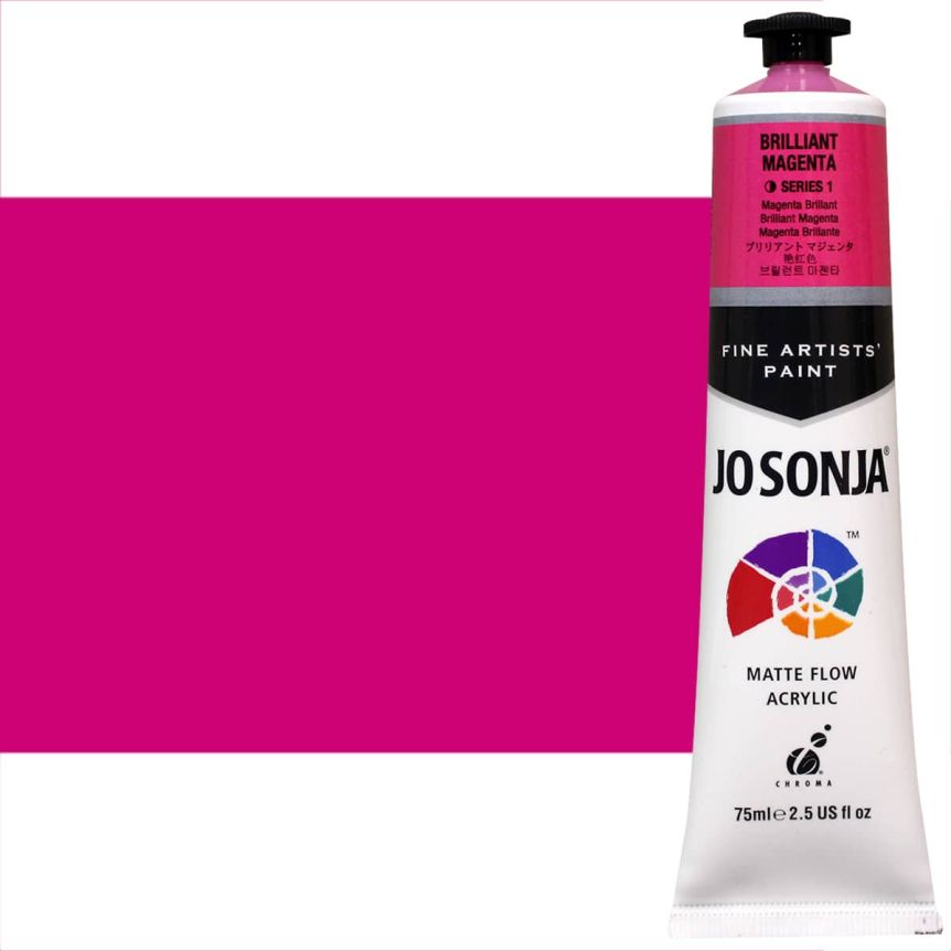 Jo Sonja Matte Acrylic - Brilliant Magenta, 75ml Tube