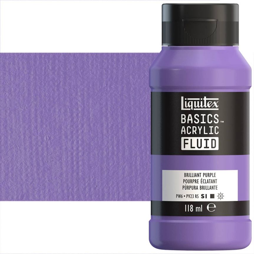 Liquitex Basics Fluid Acrylic - Brilliant Purple, 4oz Bottle