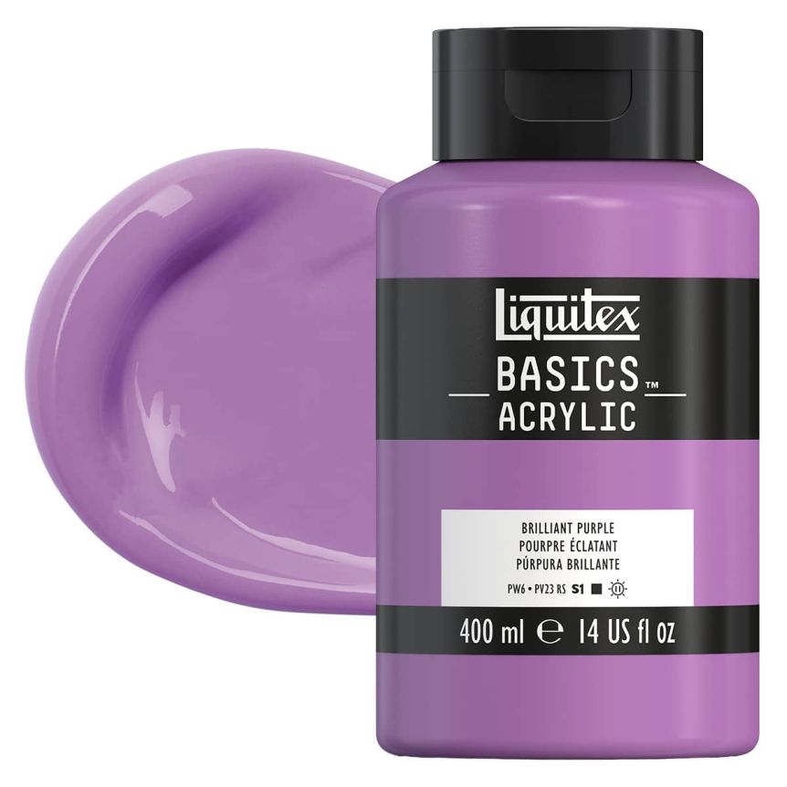 Liquitex Basics Acrylic Paint - Brilliant Purple, 400ml Bottle