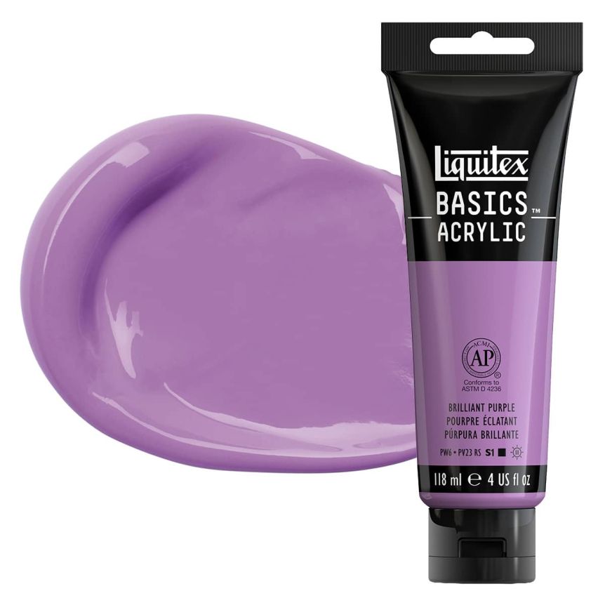 Liquitex Basics Acrylic Paint - Brilliant Purple, 4oz Tube