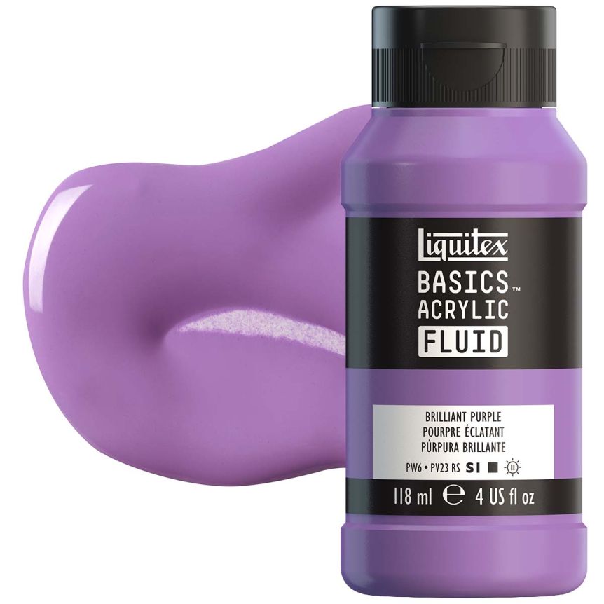 Liquitex BASICS Acrylic Fluid - Brilliant Purple, 4oz Bottle