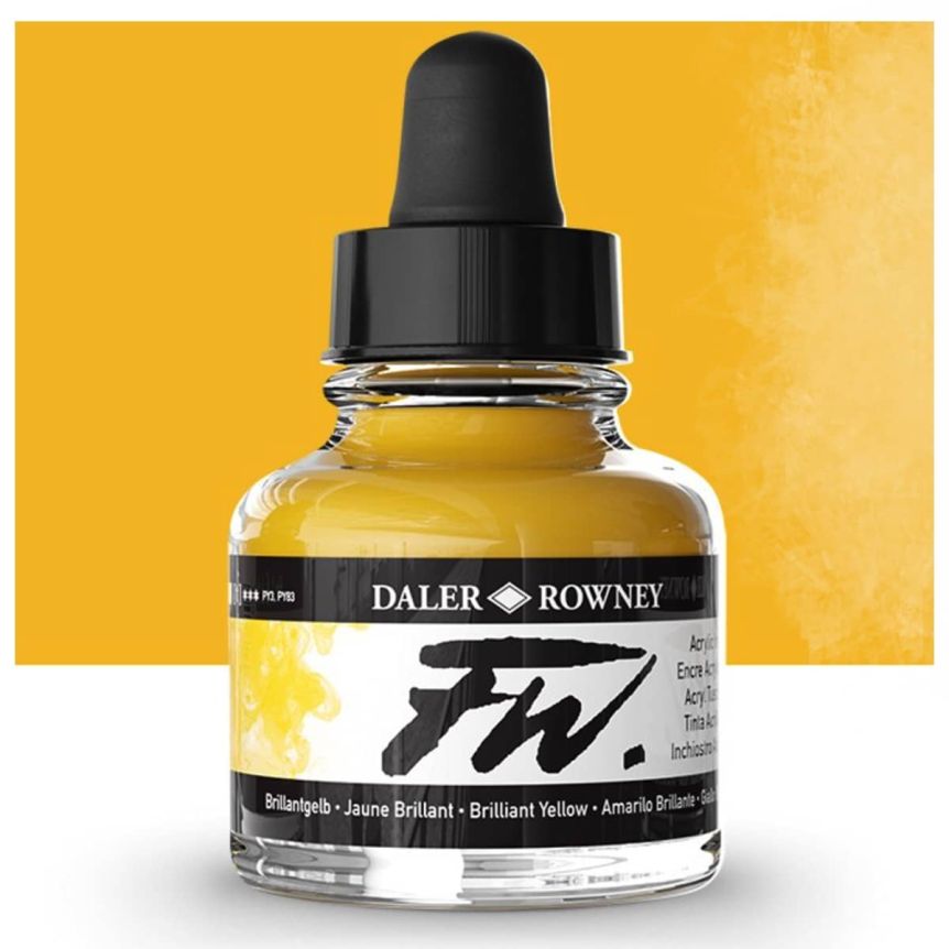 Daler-Rowney F.W. Acrylic Ink 1oz Bottle Brilliant Yellow