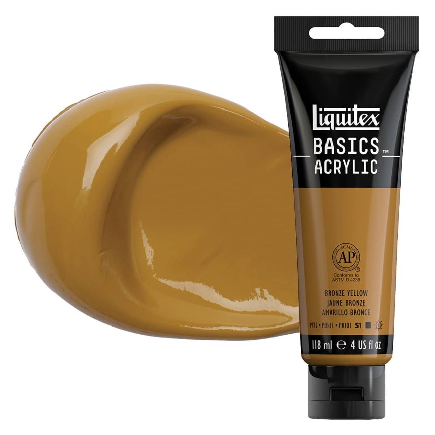 Liquitex Basics Acrylic Paint - Bronze Yellow, 4oz Tube
