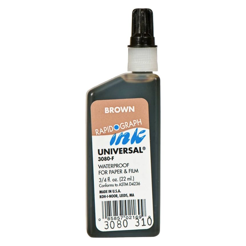 KohINoor Ink Brown, 3/4oz Bottle Jerry's Artarama