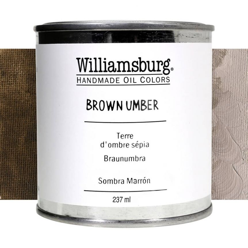 Williamsburg Handmade Oil Paint - Brown Umber, 237ml