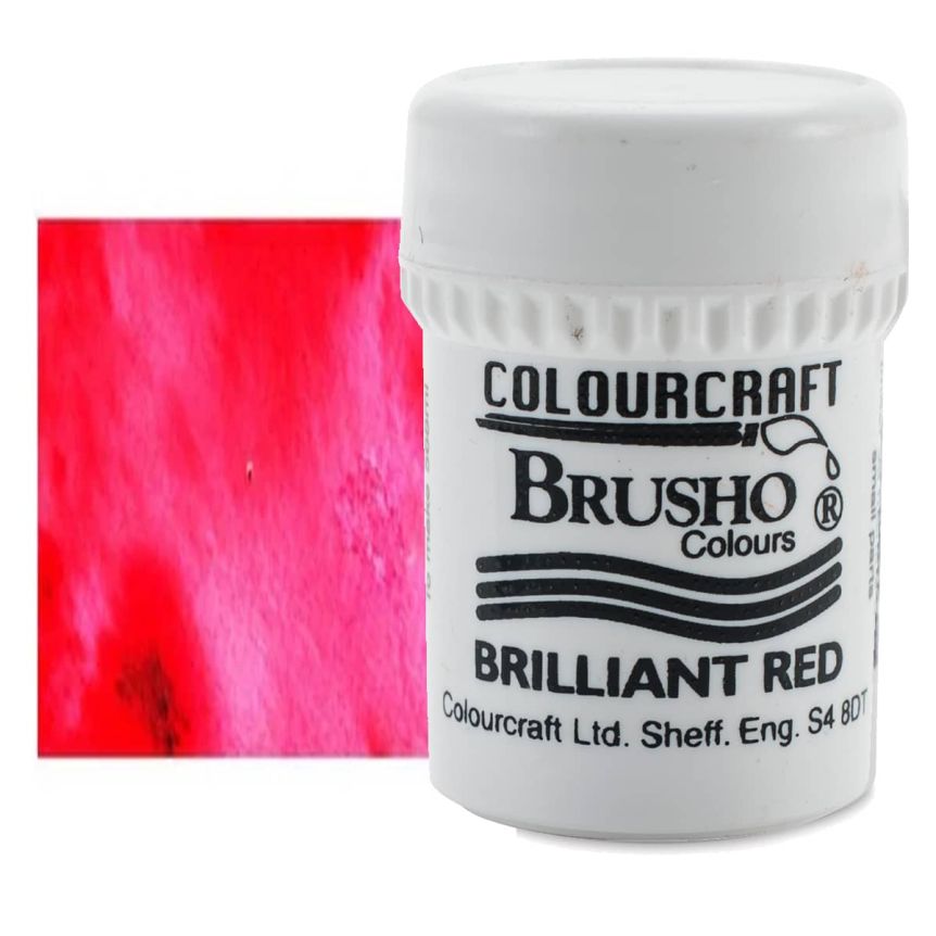 Brusho Crystal Watercolour, Brilliant Red, 15 grams