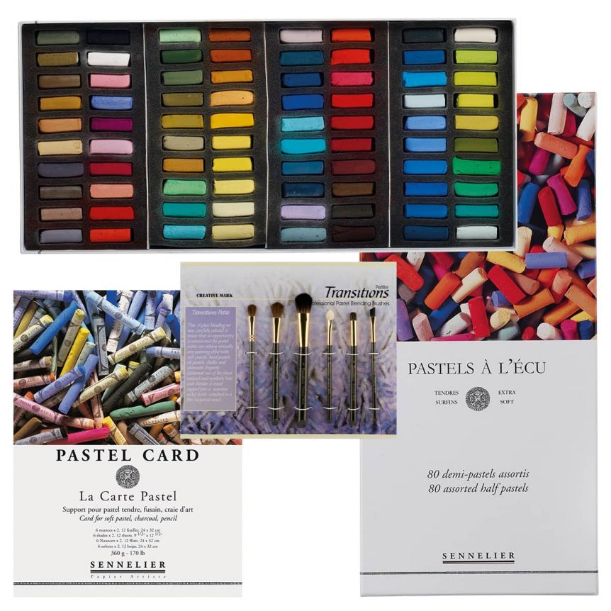 Sennelier Extra Soft Pastel Value Set of 80 - Assorted Colors, Half-Sticks