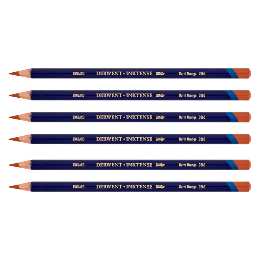 Derwent Inktense Pencil - Burnt Orange (Box of 6)