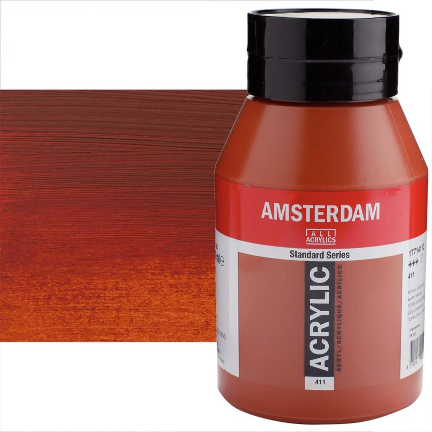 Amsterdam Standard Series Acrylic Paint - Burnt Sienna, 1 Liter Jar