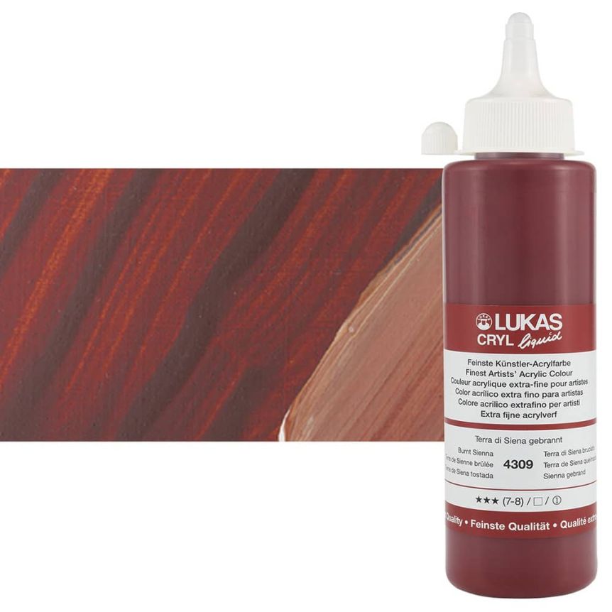 Cryl Liquid Acrylics Burnt Sienna 250ml