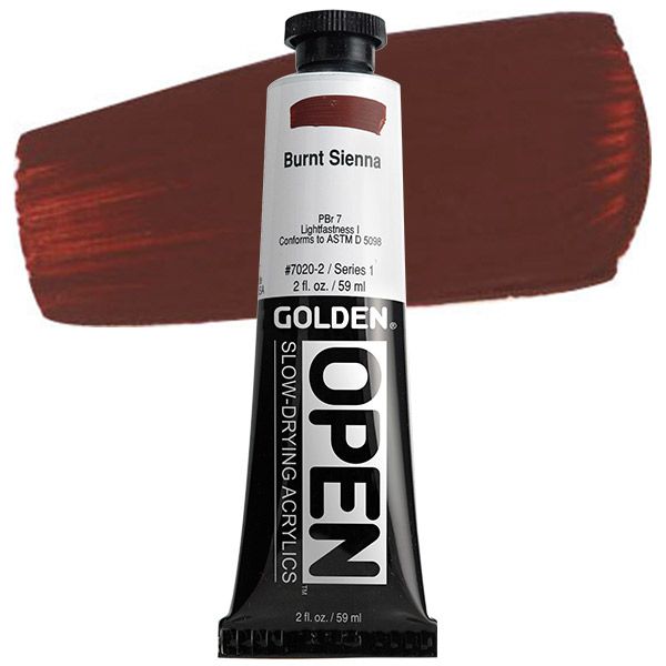 GOLDEN Open Acrylic Paints Burnt Sienna 2 oz