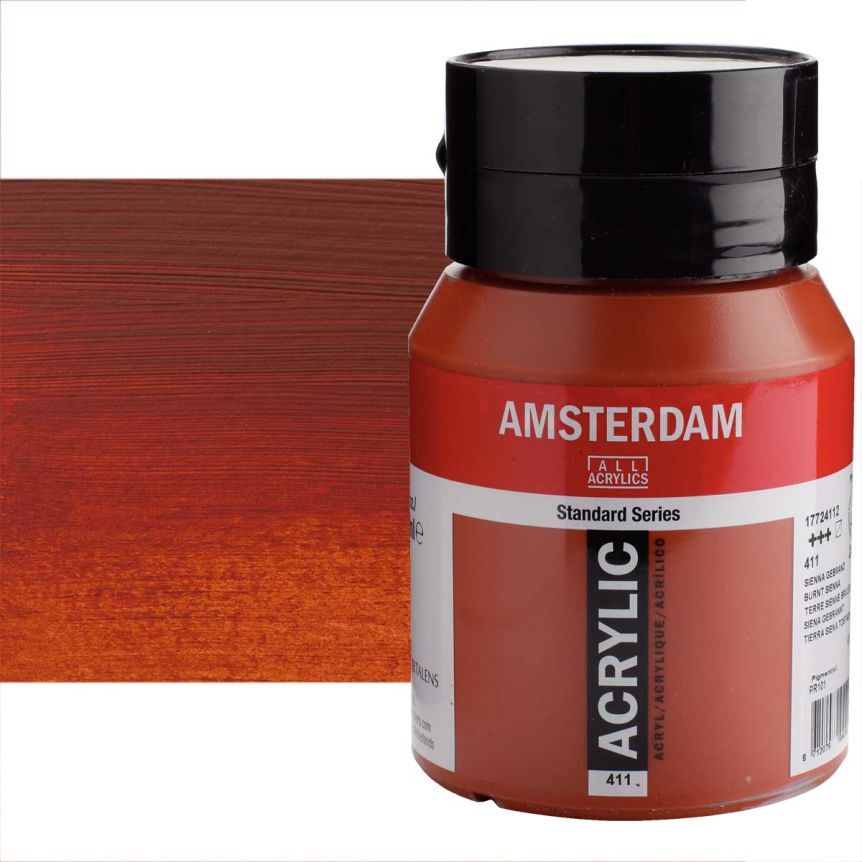 Amsterdam Standard Series Acrylic Paint - Burnt Umber, 500ml Jar