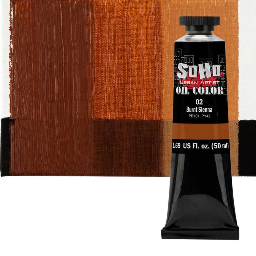SoHo Artist Oil Color Burnt Sienna 50ml Tube