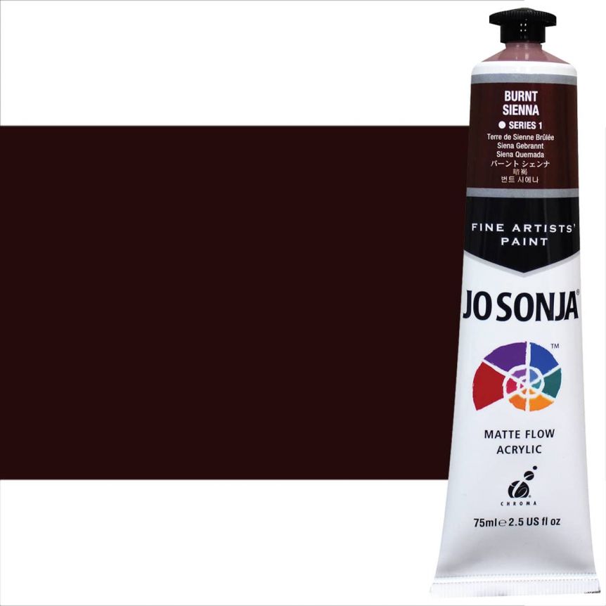 Jo Sonja Matte Acrylic - Burnt Sienna, 75ml Tube