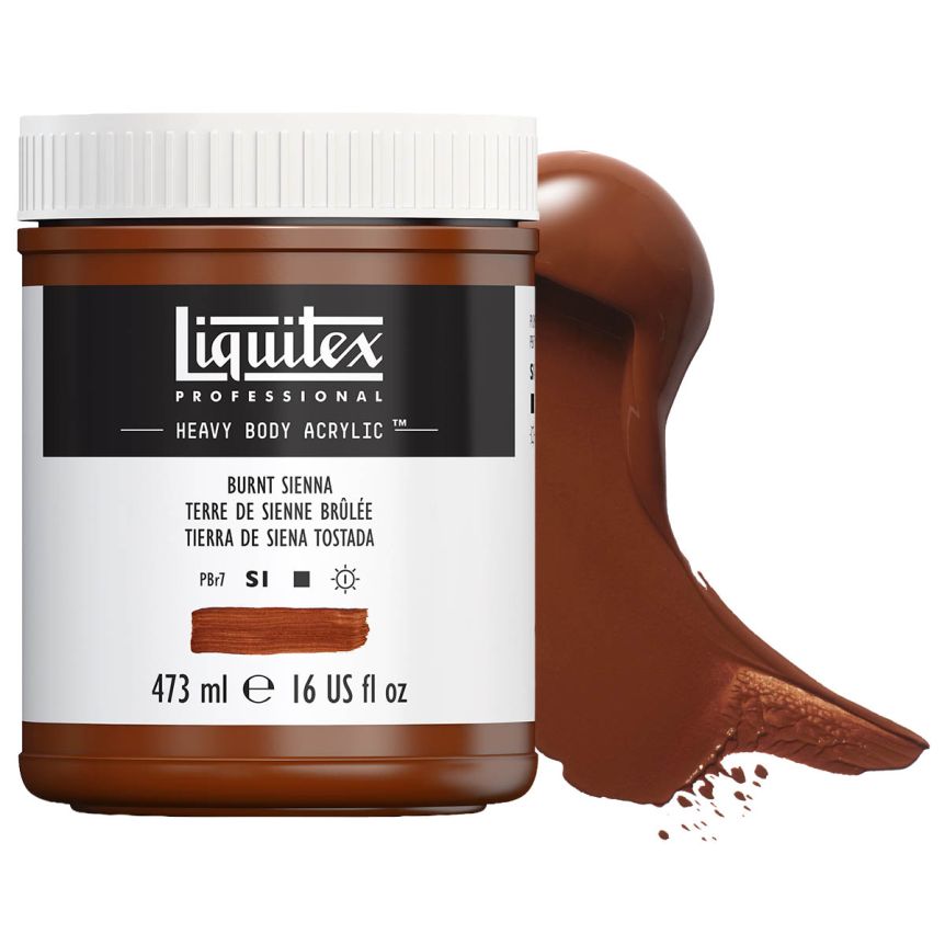 Liquitex Heavy Body Acrylic - Burnt Sienna, 16oz Jar