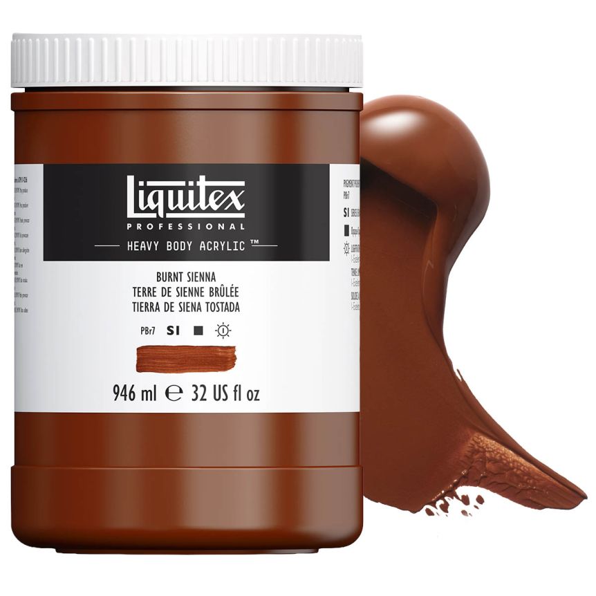 Liquitex Heavy Body Acrylic - Burnt Sienna, 32oz Jar