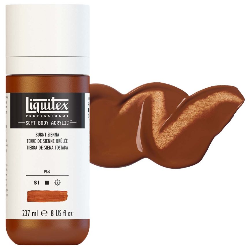 Liquitex Professional Soft Body Acrylic - Burnt Sienna, 8oz Bottle