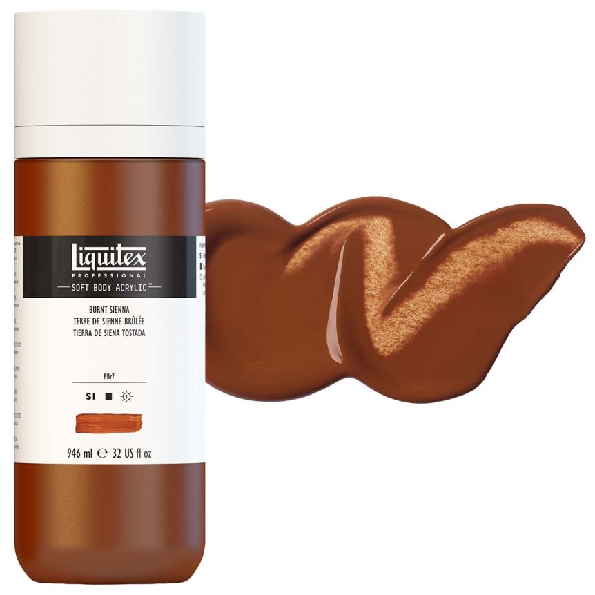 Liquitex Professional Soft Body Acrylic - Burnt Sienna, 32oz Bottle