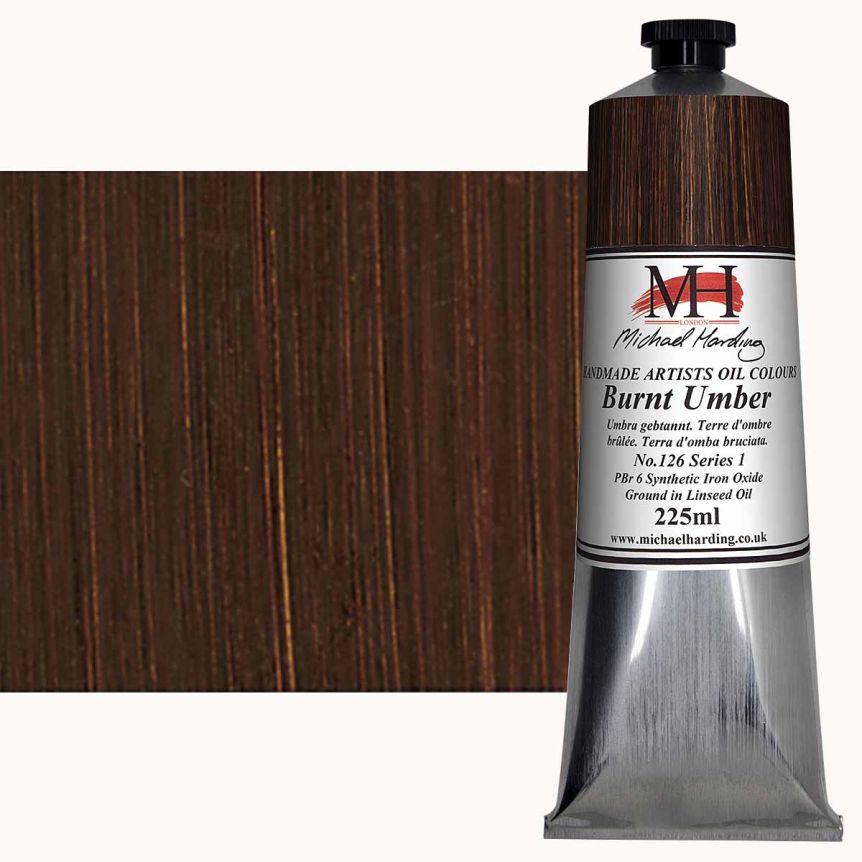 Michael Harding Oil Color - Burnt Umber, 225ml Tube