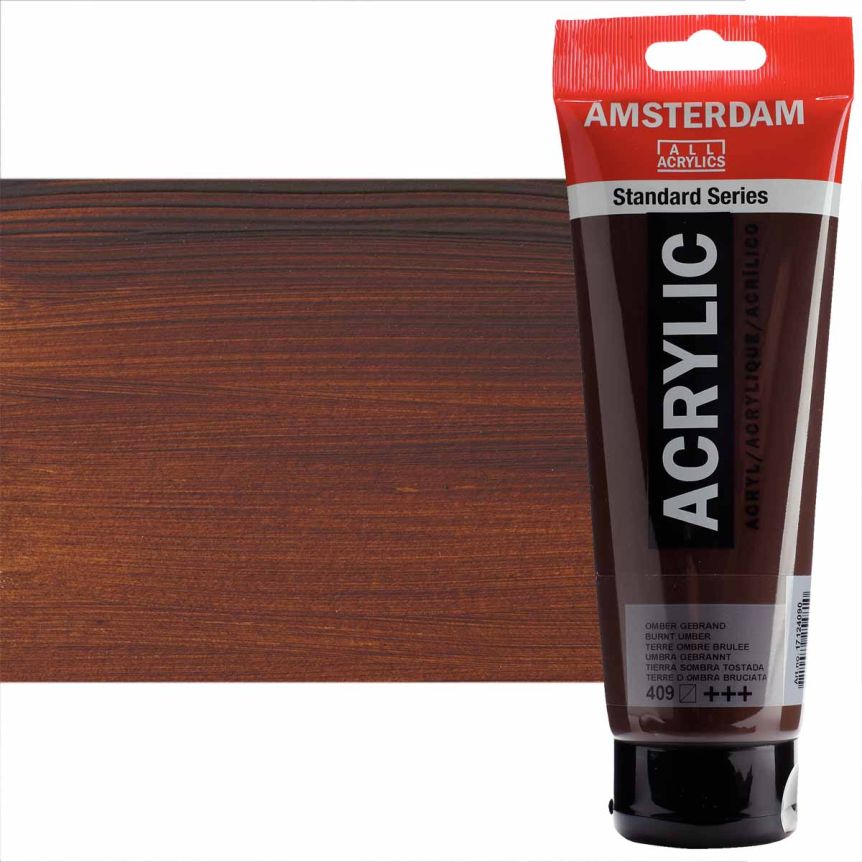 Amsterdam Standard Series Acrylic Paint - Burnt Umber, 250ml Tube