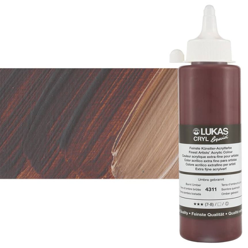 Cryl Liquid Acrylics Burnt Umber 250ml