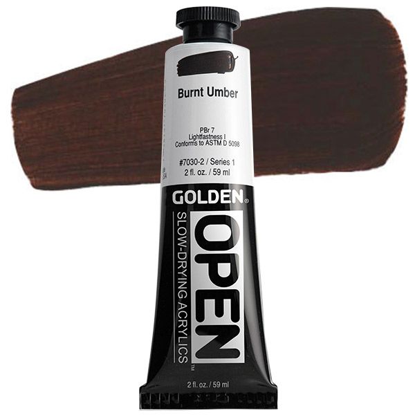 GOLDEN Open Acrylic Paints Burnt Umber 2 oz