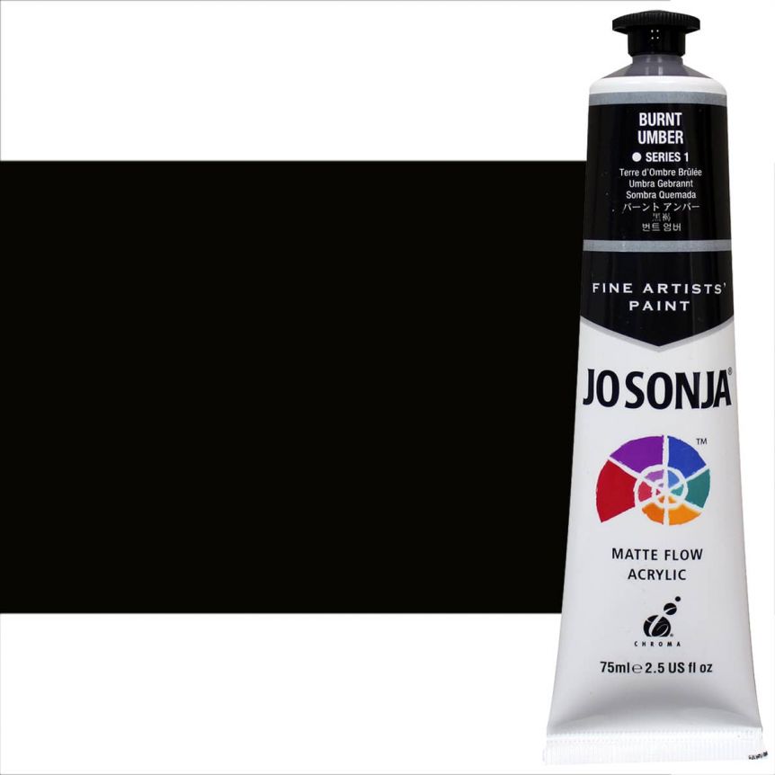 Jo Sonja Matte Acrylic - Burnt Umber, 75ml Tube