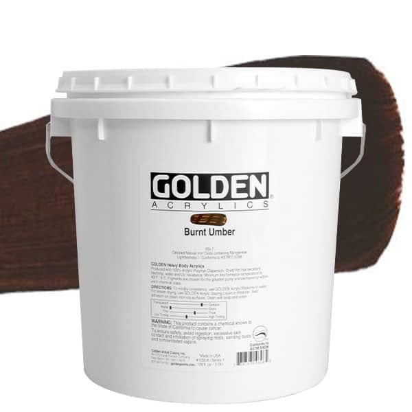 GOLDEN Heavy Body Acrylics - Burnt Umber, Gallon