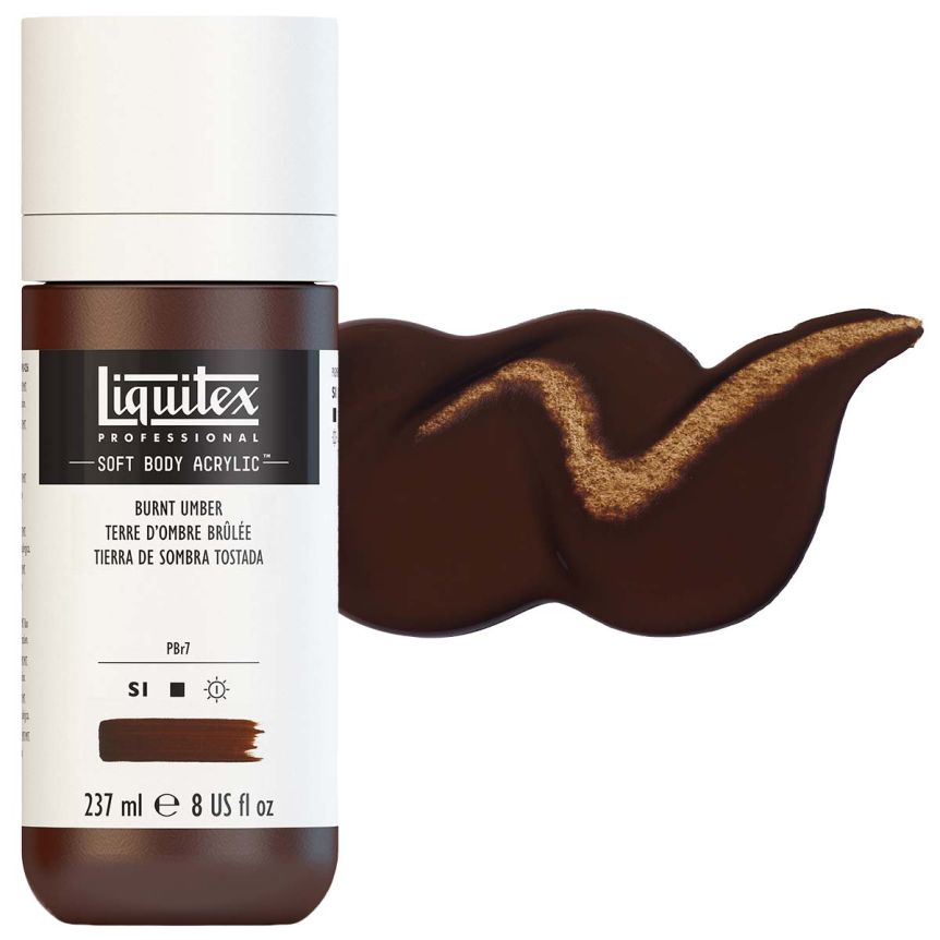 Liquitex Professional Soft Body Acrylic - Burnt Umber, 8oz Bottle