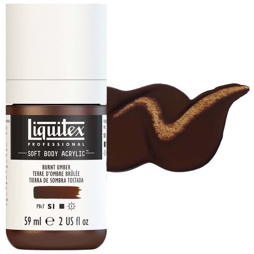 Liquitex Professional Soft Body Acrylic - Burnt Umber, 2oz Bottle