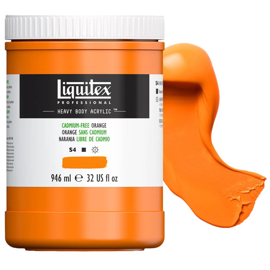 Liquitex Heavy Body Acrylic - Cadmium-Free Orange, 32oz Jar