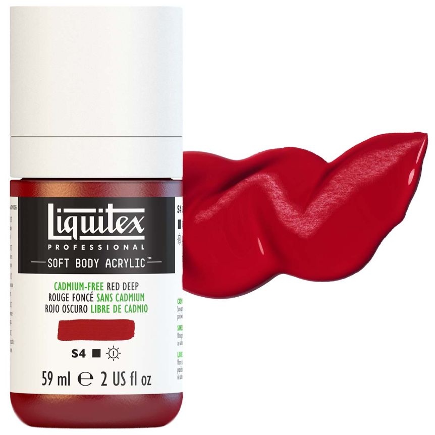Liquitex Professional Soft Body Acrylic - Cadmium-Free Red Deep, 2oz Bottle