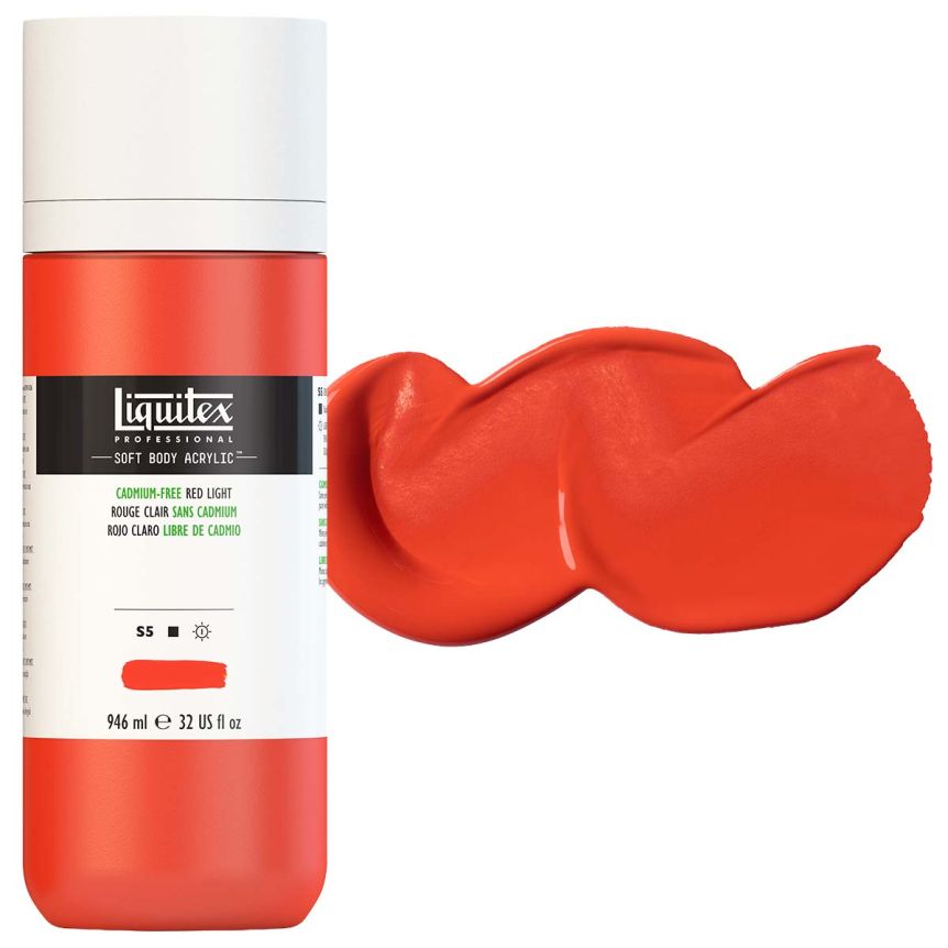 Liquitex Professional Soft Body Acrylic - Cadmium-Free Red Light, 32oz Bottle