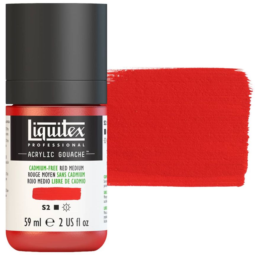 Liquitex Professional Acrylic Gouache - Cadmium-Free Red Medium, 2oz Bottle