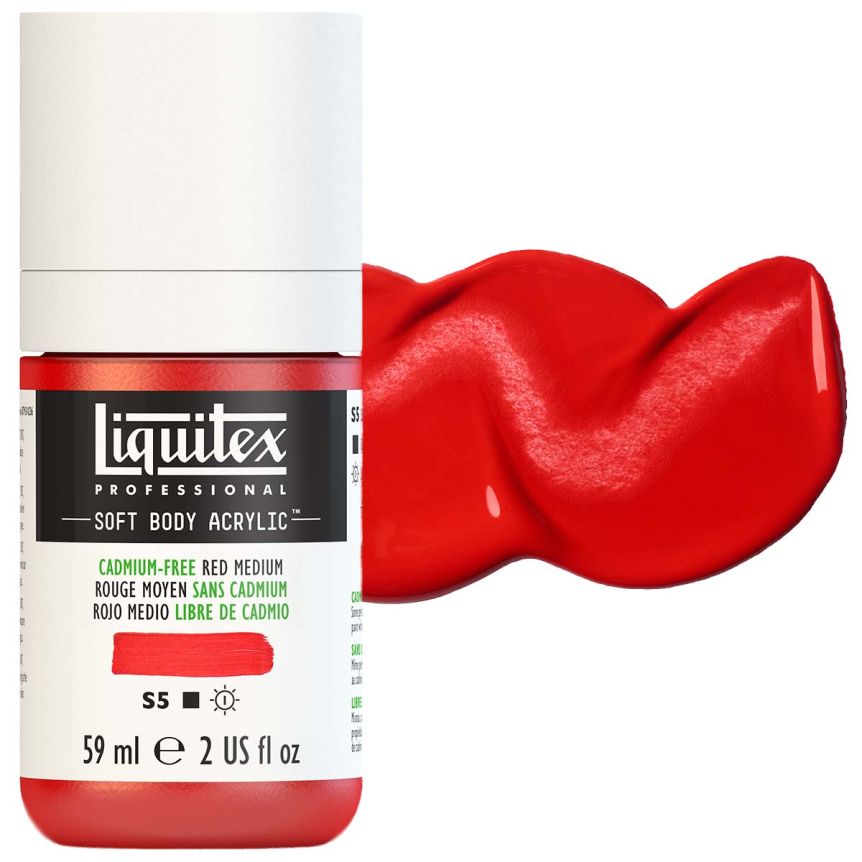 Liquitex Professional Soft Body Acrylic - Cadmium-Free Red Medium, 2oz Bottle