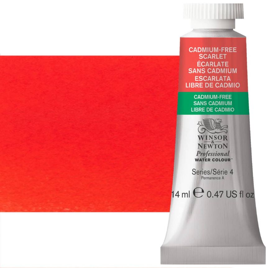 Winsor & Newton Professional Watercolor - Cadmium-Free Scarlet, 14ml Tube