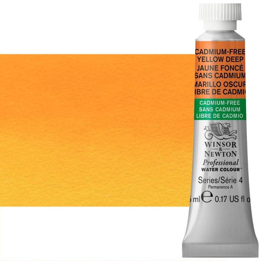 Winsor & Newton Professional Watercolor - Cadmium-Free Yellow Deep, 5ml Tube