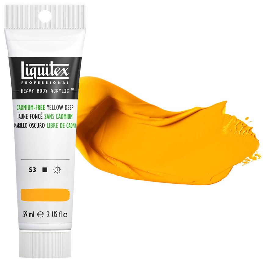 Liquitex Professional Heavy Body Acrylic - Cadmium-Free Yellow Deep, 2oz Tube