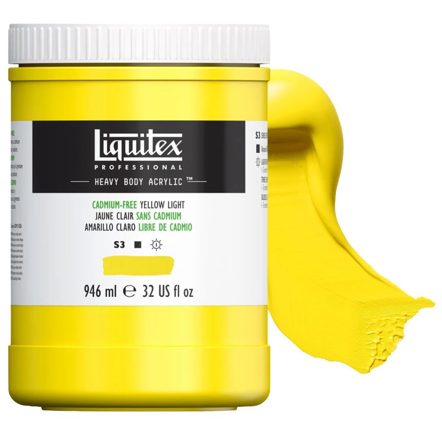 Liquitex Heavy Body Acrylic - Cadmium-Free Yellow Light, 32oz Jar