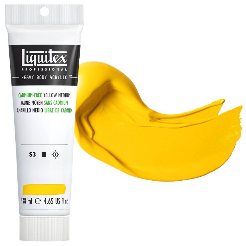 Liquitex Heavy Body Acrylic - Cadmium-Free Yellow Medium, 4.65oz Tube