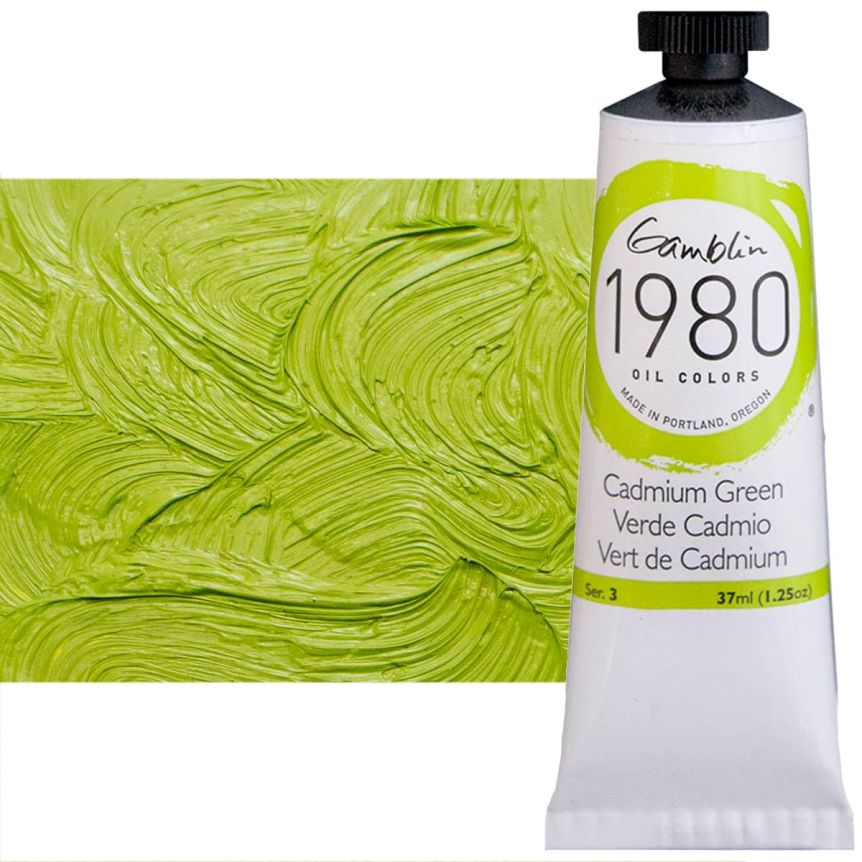 Gamblin 1980 Oil Colors - Cadmium Green, 37ml Tube