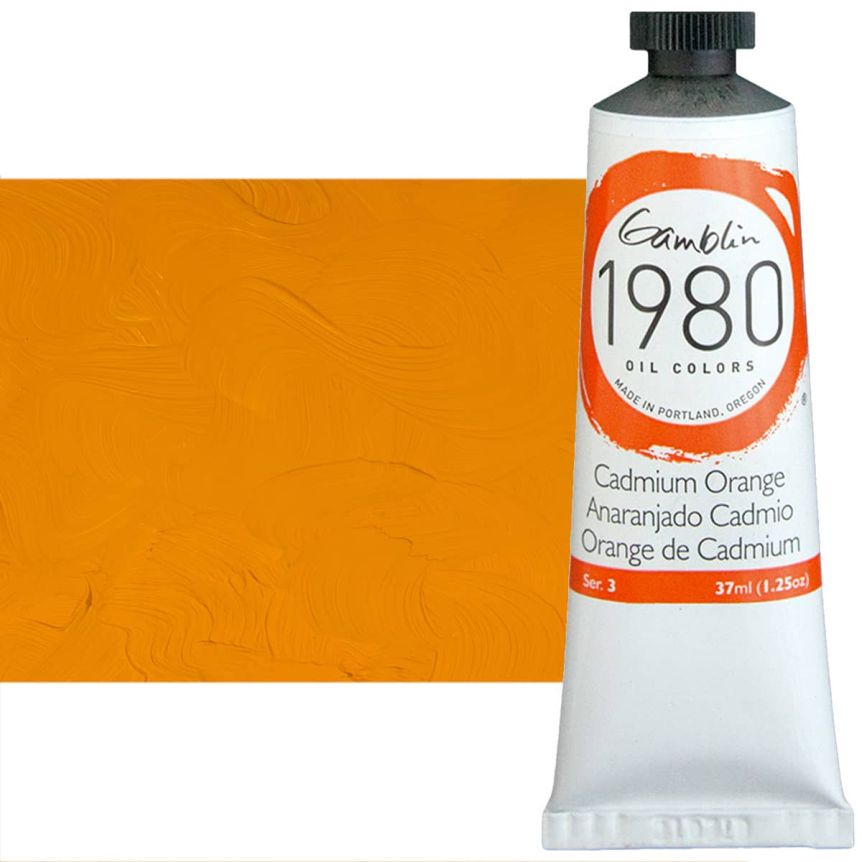Gamblin 1980 Oil Colors - Cadmium Orange, 37ml Tube
