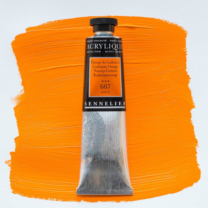 Sennelier Extra Fine Artist Acrylics - Cadmium Orange, 60ml
