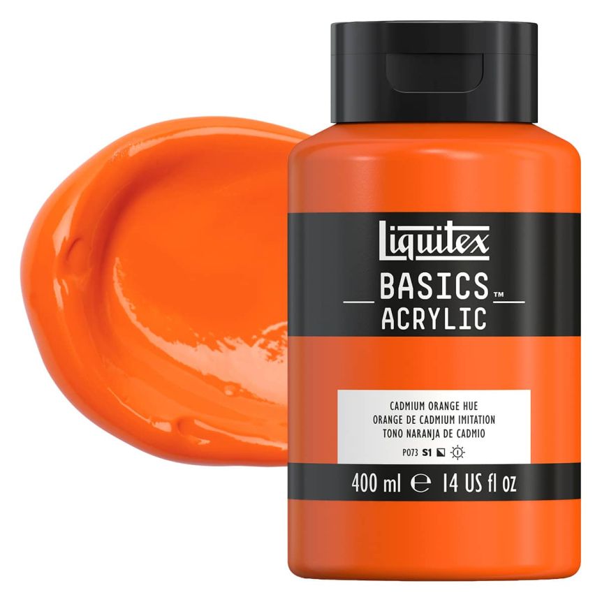 Liquitex Basics Acrylic Paint Cadmium Orange Hue 400ml